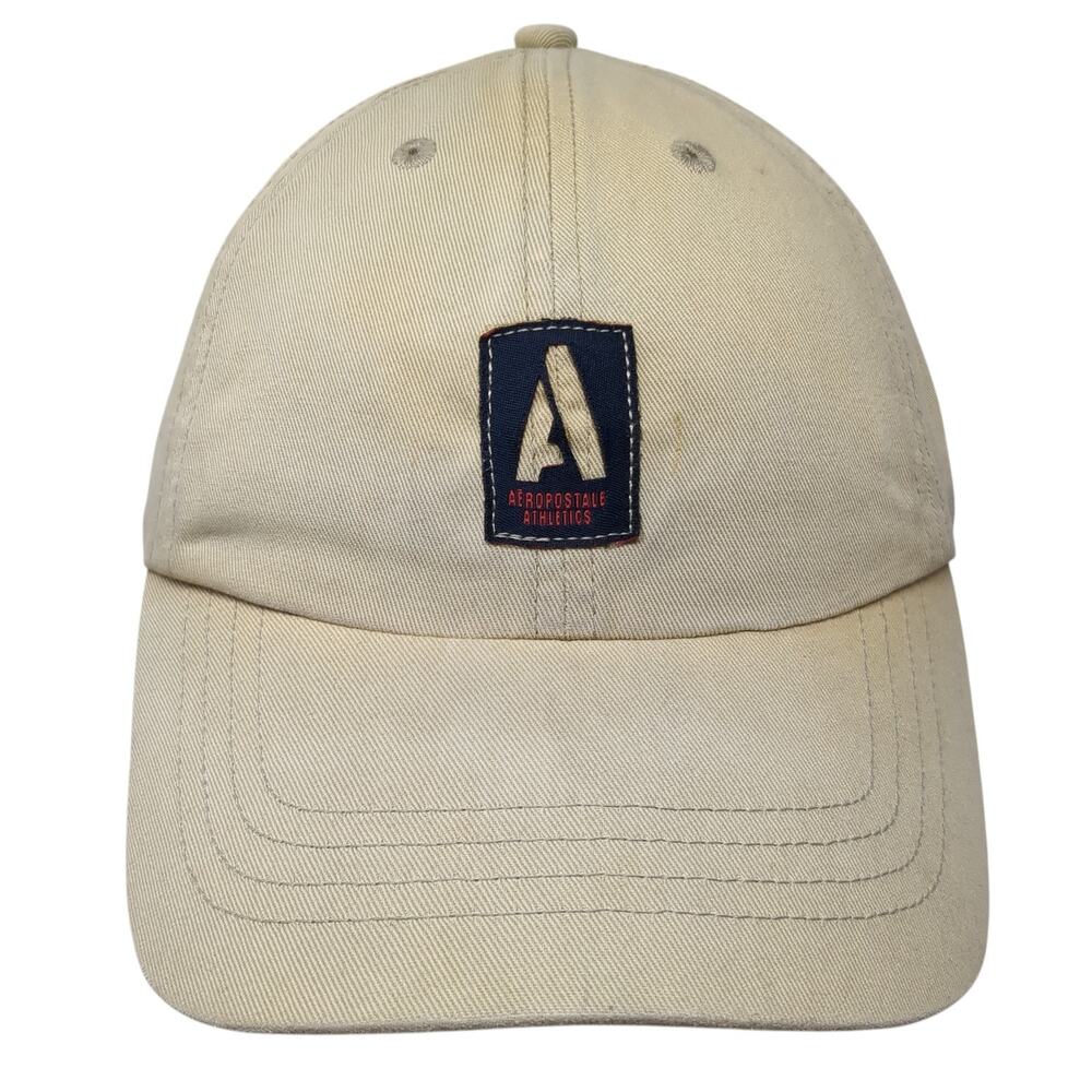 Aeropostale Athletics Slideback Hat Beige One Size Adjustable Vent Holes Vintage